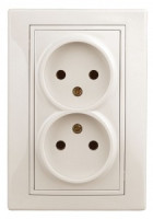 ЭРА Intro Plano роз. СУ 2 мест. 16А, 250В (керамика) сл.кость, 1-204-02 2038