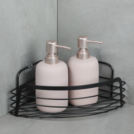 VETTA Полка настенная, угловая, металл, 30x22x9 см, черный