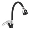 СоюзКран Смеситель для кухни, гибкий излив, керам. картридж 40мм, черный/хром, цинк, SK01-F125