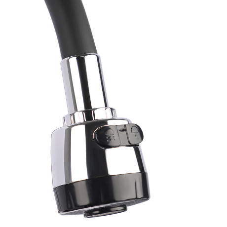 СоюзКран Смеситель для кухни, гибкий излив, керам. картридж 40мм, черный/хром, цинк, SK01-F125