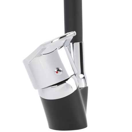 СоюзКран Смеситель для кухни, гибкий излив, керам. картридж 40мм, черный/хром, цинк, SK01-F125