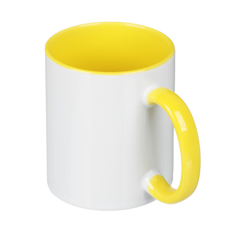 Кружка для сублимации 330мл, цвет желтый, керамика