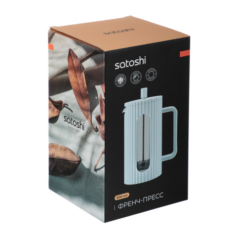 SATOSHI Форман Френч-пресс 600мл, жаропрочное стекло, белый