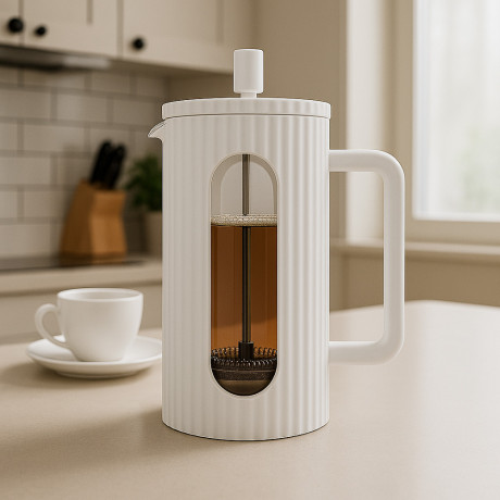 SATOSHI Форман Френч-пресс 600мл, жаропрочное стекло, белый