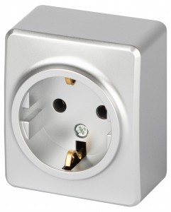 ЭРА Эксперт роз. ОУ 1 мест. земля 16A,250В алюминий 11-2203-03 63020