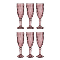 MILLIMI Набор бокалов 6 шт, 160 мл, стекло, бордовый ромб