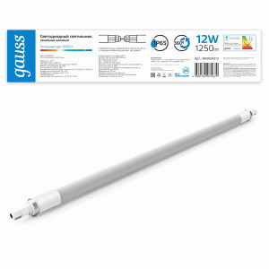 Gauss св-к св/д линейный 12W(1250lm) 6500К 6K IP65 668x29x29 COMPACT матовый соед в линию 843424312