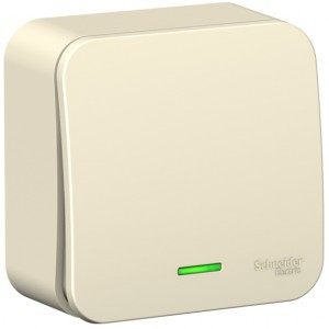 Systeme Electric BLANCA выкл.(перекл проходн) ОУ 1 кл. 10А молоч(пл.осн инд изол.пл)BLNVA106112(10!)