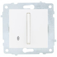 OVIVO мех. выкл. СУ 1 кл. 10А (узкая клавиша, проходной) белый (ко всем рамкам) 610-000201-209