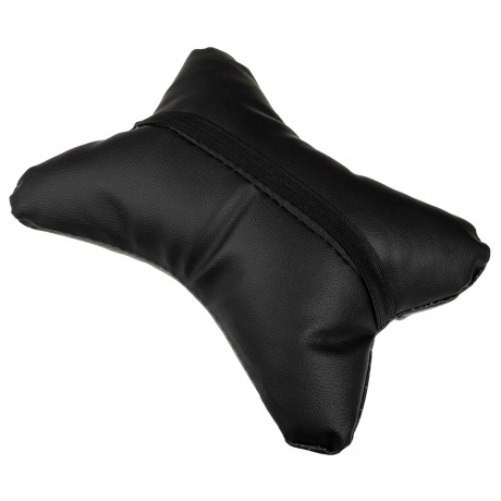 ЕРМАК Подушка на подголовник "косточка" перфор.экокожа, 29x23см, черная