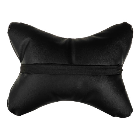 ЕРМАК Подушка на подголовник "косточка" перфор.экокожа, 29x23см, черная