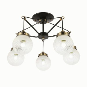 EVOLUCE св-к подвесной 5x60W E27 360x590 Черный, Бронза/Прозр., Белый IP20 SLE110302-05