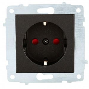 OVIVO мех. роз. СУ 1 мест. (земля, шторки) черный металлик (ко всем рамкам) 600-000317-218