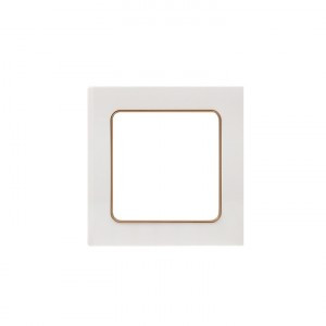 EKF Стокгольм рамка 1 мест. белая с линией цвета шампань (PC) EYM-G-302-10