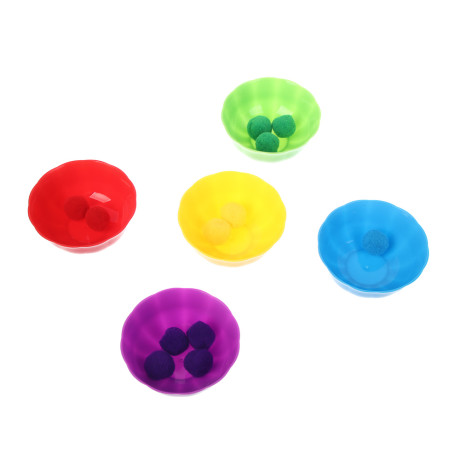 Развивающий набор ИГРОЛЕНД тарелочки, шарики, пинцет, PP, текстиль, 13х19х3см