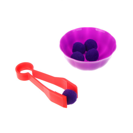 Развивающий набор ИГРОЛЕНД тарелочки, шарики, пинцет, PP, текстиль, 13х19х3см