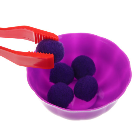 Развивающий набор ИГРОЛЕНД тарелочки, шарики, пинцет, PP, текстиль, 13х19х3см