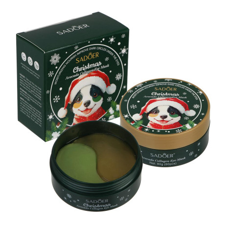 Патчи для глаз от темных кругов тм SADOER Merry Xmas, 60 шт, авокадо и коллаген