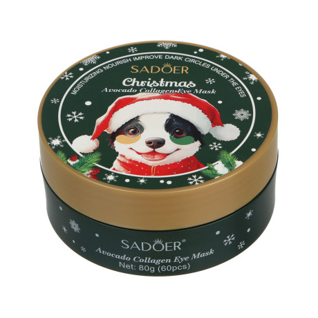Патчи для глаз от темных кругов тм SADOER Merry Xmas, 60 шт, авокадо и коллаген
