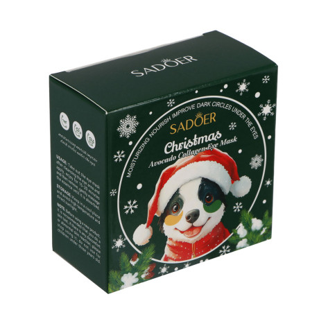 Патчи для глаз от темных кругов тм SADOER Merry Xmas, 60 шт, авокадо и коллаген