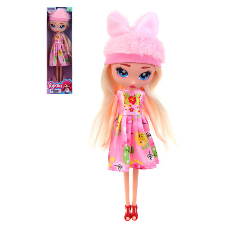 ИГРОЛЕНД Кукла в шапочке с ушками, PP, PVC, 7х5,5х25,5 см, 5 диз.