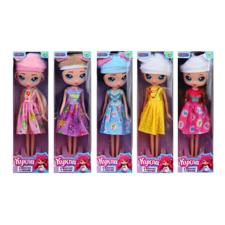 ИГРОЛЕНД Кукла в шапочке с ушками, PP, PVC, 7х5,5х25,5 см, 5 диз.