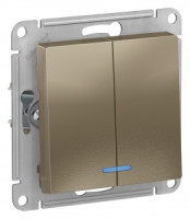 Systeme Electric AtlasDesign мех. выкл. СУ 2 кл. шампань (пл.осн., инд.) ATN000553 (10!)