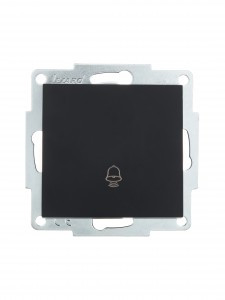 Lezard VESNA мех. кнопка звонка СУ 1 кл. 16А черный бархат (корп. ABS)  742-4288-103