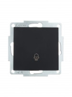 Lezard VESNA мех. кнопка звонка СУ 1 кл. 16А черный бархат (корп. ABS)  742-4288-103
