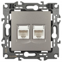 ЭРА 12 мех. роз. комп. СУ 2 мест. RJ45 титан 12-3108-16