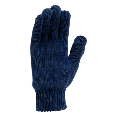 Перчатки трикотажные, акрил, двойные, синий, двойная манжета Сибртех