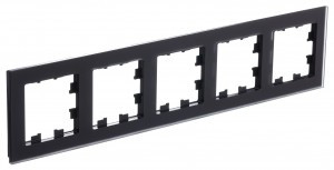 Systeme Electric AtlasDesign Nature рамка СУ 5 мест. стекло черный ATN321005