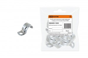 TDM скоба метал. оцинк. сталь однолапковая с внутр. d 14-15мм (10!) SQ0409-1003