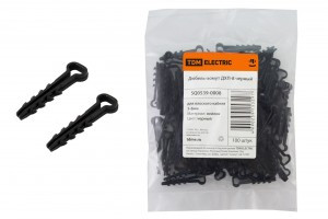 "TDM ДХП-8 дюбель-хомут д/плоск. кабеля 5-8мм нейлон черный (100шт/уп цена за уп) (10!) SQ0539-0008