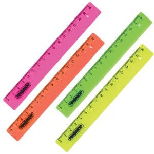 Линейка пластик. 16 см, ПИФАГОР, непрозр. неоновая, ассорти, 210603