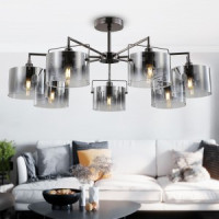 Rivoli люстра 2078-307 Bonnie 7хЕ14 40W 800х800х310 черный жемчуг, дымчатый 55612