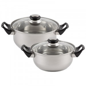 Набор посуды 4предм BAKS-SET-4 (кастр-2/2,8л с крышк.), нерж сталь (0,3мм), 981054 Mallony