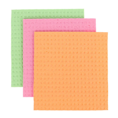 Набор салфеток для уборки тм VETTA, 3 шт., 15х15 см., целлюлоза, 3 цвета