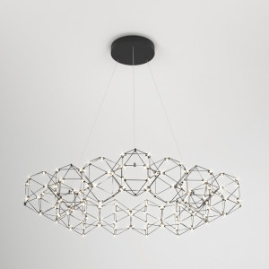 Eurosvet св-к подвес. LED 69W 4000K 4530lm 1060х1060х1500 мет чер жем Uma 90169/15 Умный дом a061152