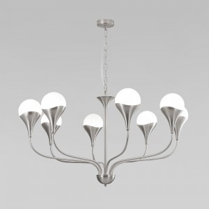 Eurosvet св-к подвесной 8x20W G9 950х950х950 металл белый/никель Calyx 60169/8 a068277