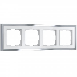 Werkel рамка СУ 4 мест. Baguette W0042850 (белый/серебро) a062782