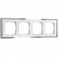 Werkel рамка СУ 4 мест. Baguette W0042850 (белый/серебро) a062782