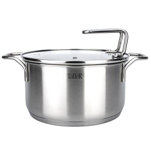 Кастрюля нерж сталь с крышкой Инесс 2,0л стенки 0,6мм дно 4,0мм, индукция TR-17256 TalleR
