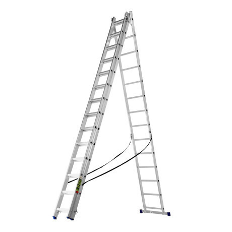 Лестница, 3 х 14 ступеней, алюминиевая, трехсекционная, Сибртех