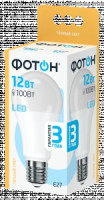 ФОТОН лампа св/д груша A60 E27 12W(1050lm) 3000K 2K без пульсации 120x60 3г арт.22805