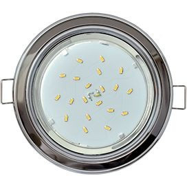 Ecola GX53 H4 св-к  2 цв.Хром-черный хром-хром 38x106 FJ53H4ECB (10!)