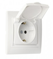 Smartbuy Марс роз. СУ 1-мест. земля, с крышкой 16А белая, керамика  (SBE-02w-16-S1-ZK-c)