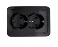 ASD/InHome CLASSICO роз. СУ 2 мест. 16А черн. (земля, керам. осн.) 2128B