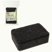 Губка для посуды двухслойная прямоугол. поролон, 9,5*6,5*3см, KS-08, черный (35!) 107567 Рыжий кот