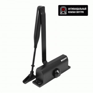 Доводчик дверной БУЛАТ ULTIMATE ДД-100 A-B (40-120 кг) черный, морозостойкий(10)